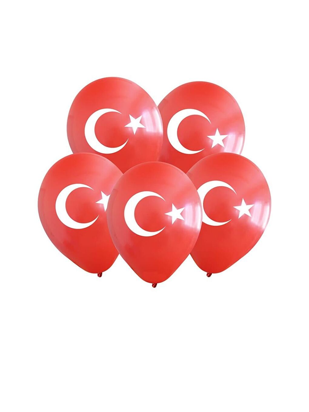 Kırmızı Türk Bayrağı Ay Yıldız Baskılı Balon – Kalisan Milli Bayram Balonu 12 inc 100'lü-1