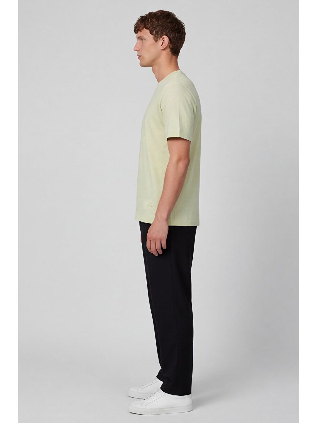 Erkek Açık Yeşil Normal Kesim Regular Fit %100 Pamuk Bisiklet Yaka Basic Tişört-2