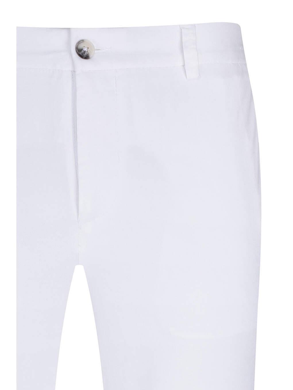 Beyaz Rahat Kesim Yandan Cepli Jogger Pantolon-1