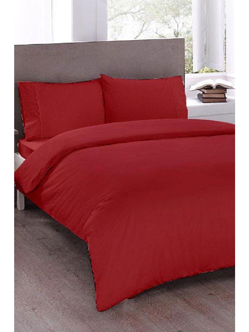 Pure Çift Kişilik Nevresim Takımı Kırmızı-1