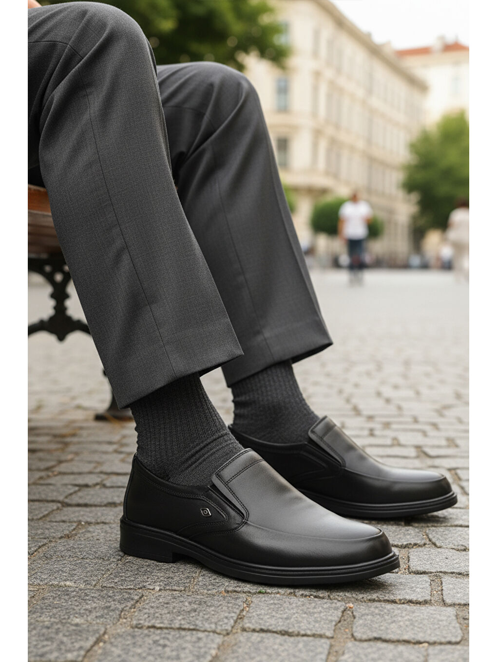 Siyah Hakiki Deri Erkek Casual Ayakkabı DSN 2036 M-2