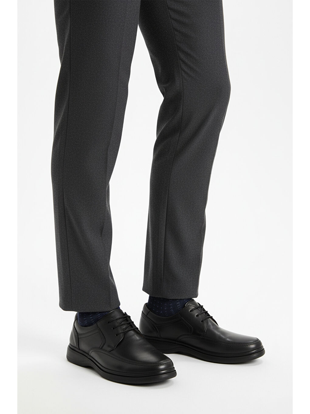 Siyah Hakiki Deri Erkek Casual Ayakkabı DSN 2038 M