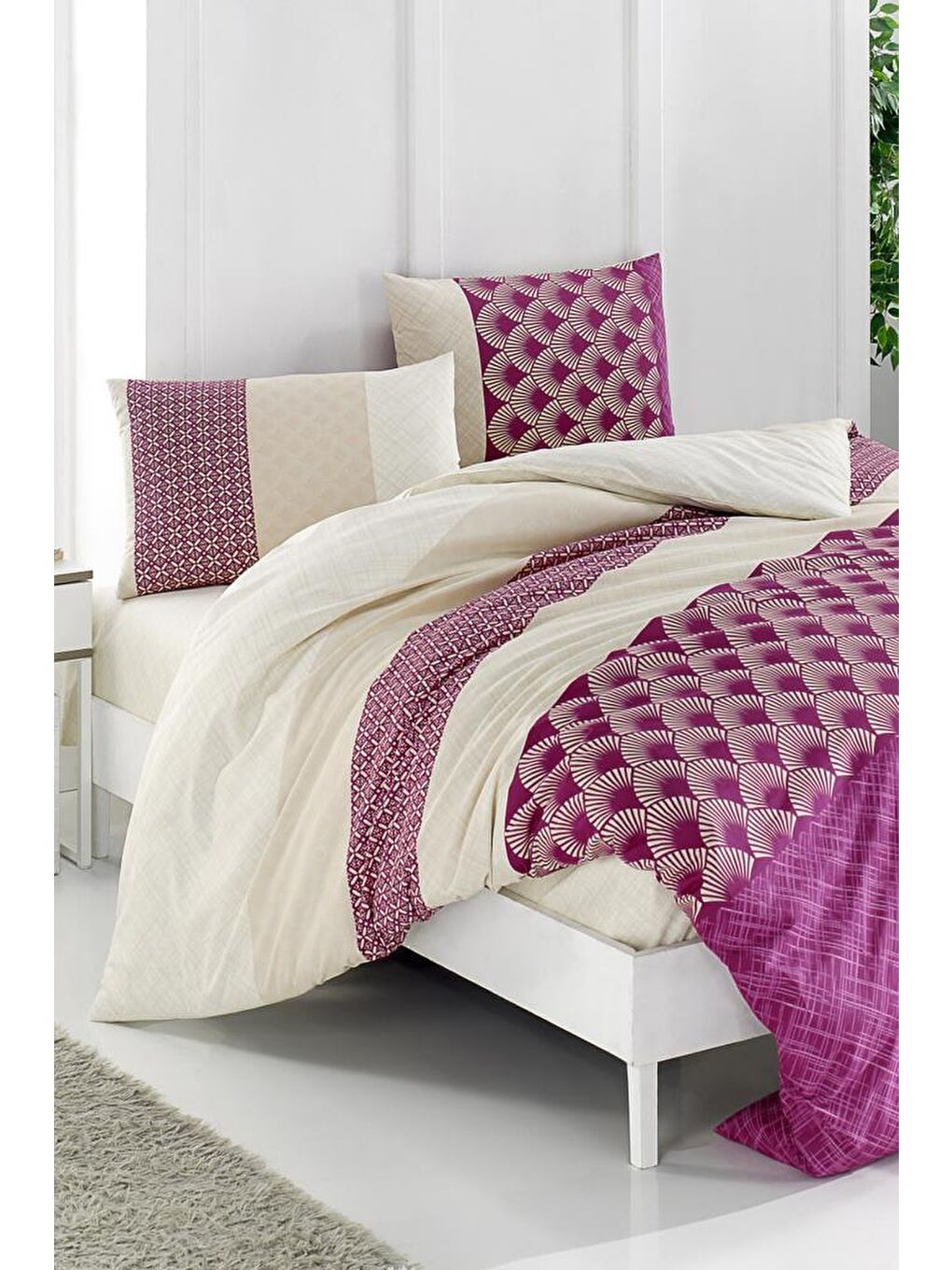 Taç Kristal Nil Light Collection Çift Kişilik Nevresim Takımı Mürdüm