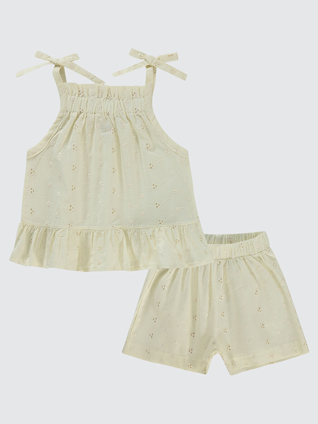 Civil Baby Kız Bebek Şortlu Takım 6-18 Ay Ekru
