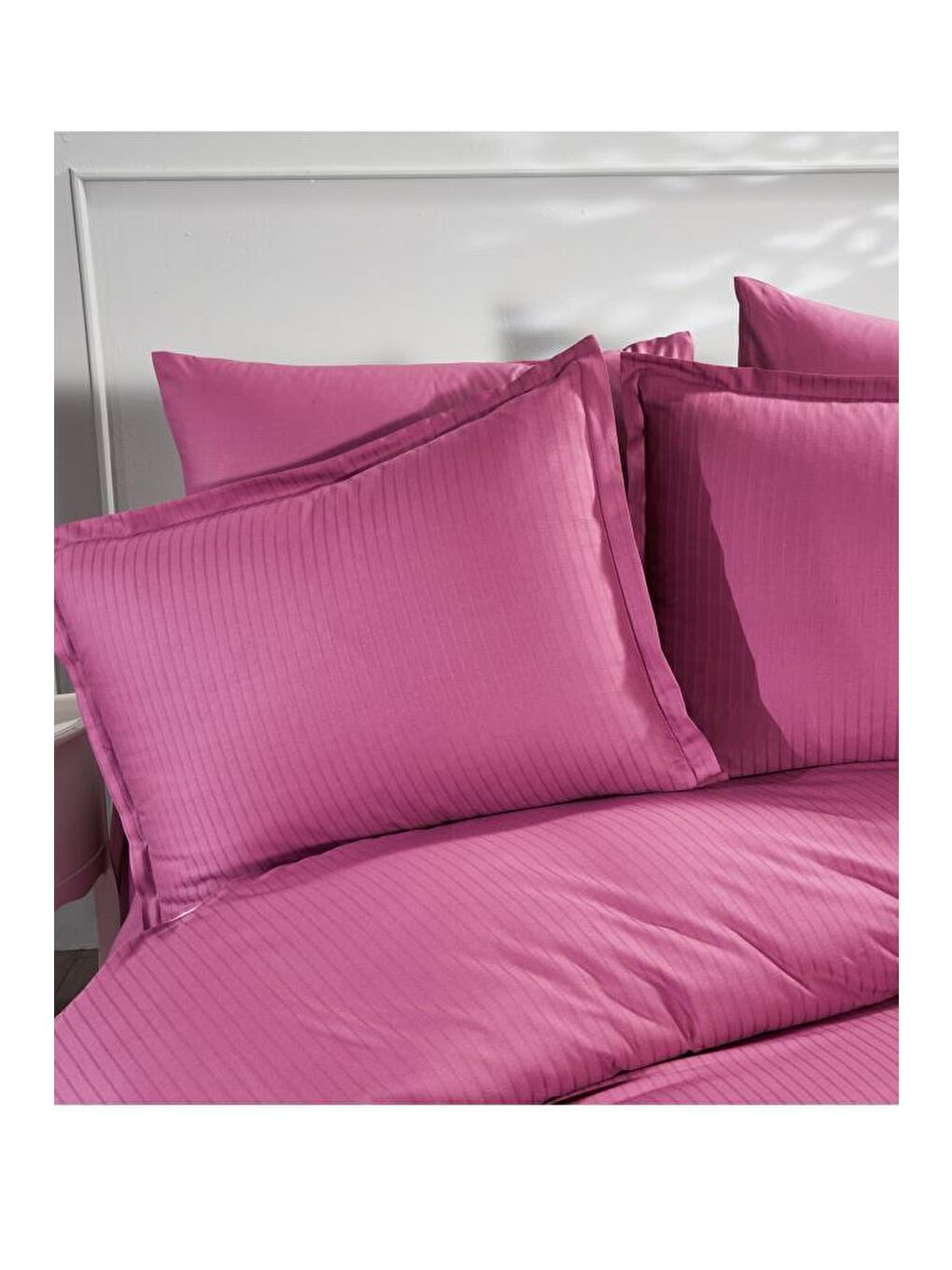 Satin Zarif Armürlü Çift Kişilik Nevresim Takımı Mürdüm-7