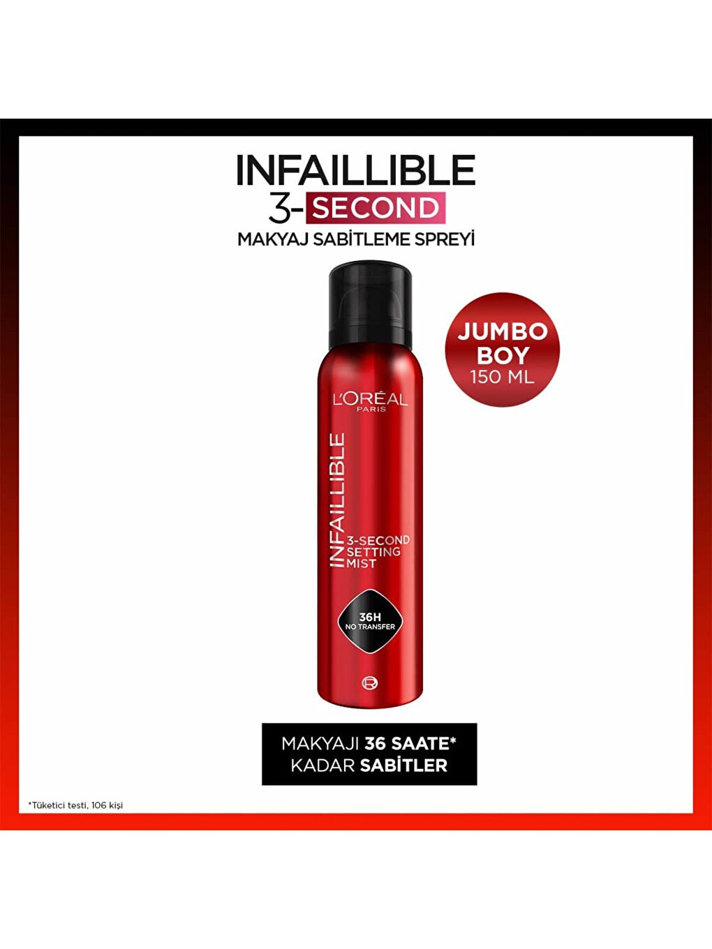 L'Oréal Paris Infaillible 3-Second Jumbo Makyaj Sabitleme Spreyi
