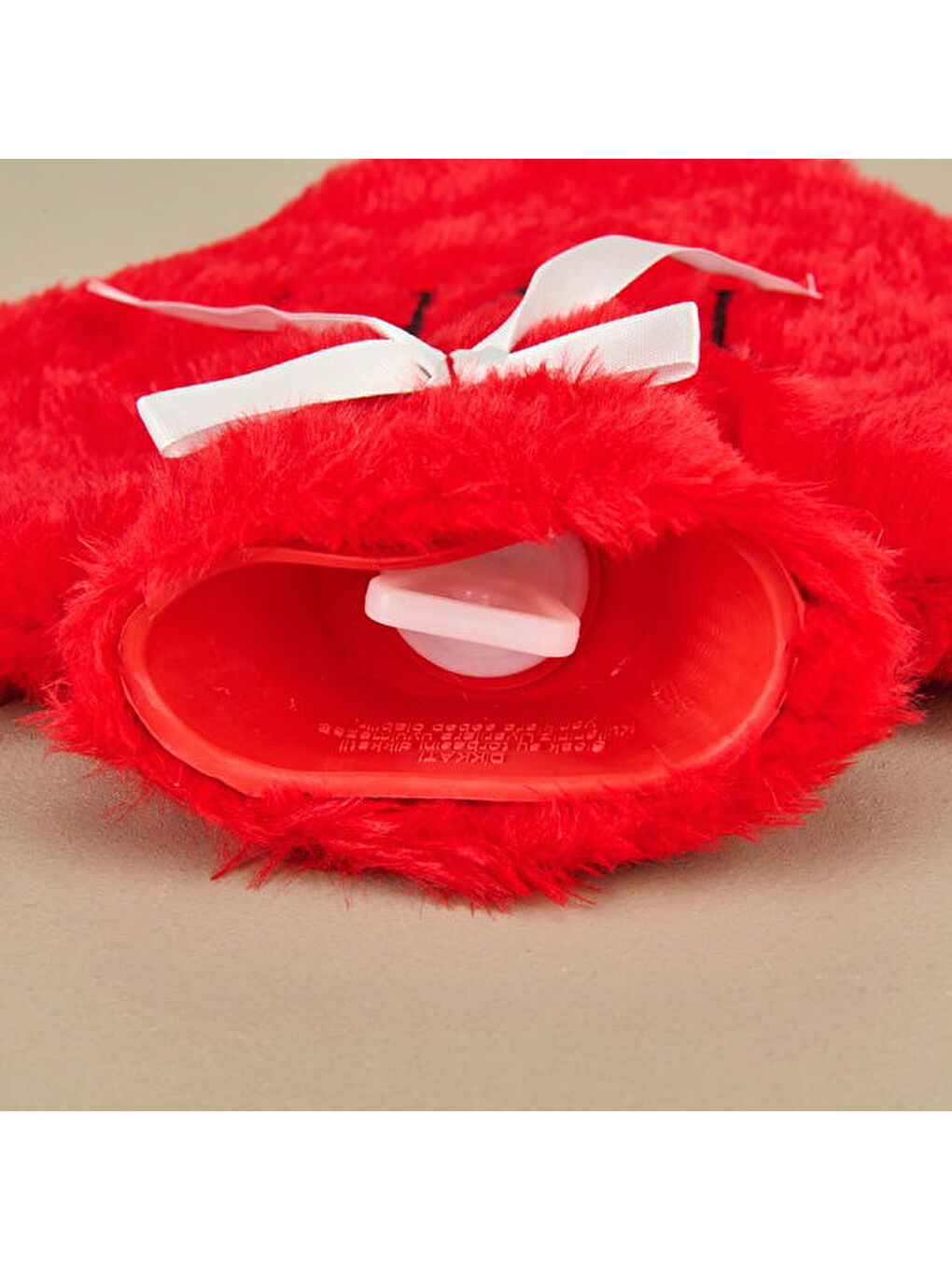 Kalpli Pelüş Sıcak Su Torbası - Kırmızı - 600 ml-1