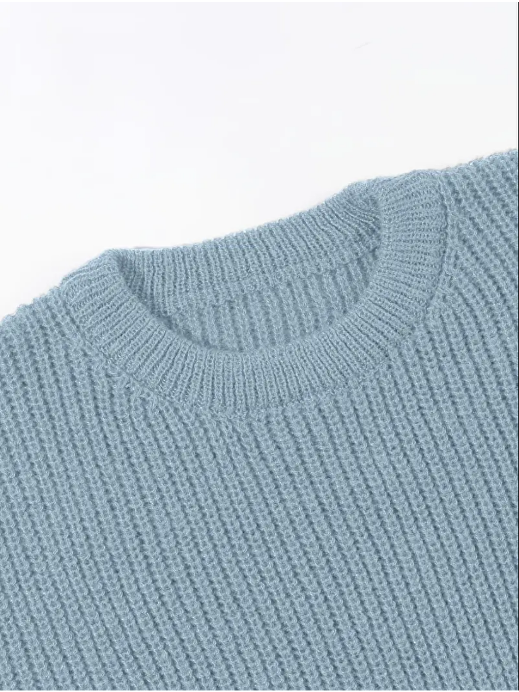 Erkek Mavi Regular Fit Bisiklet Yaka Örgülü Triko-1