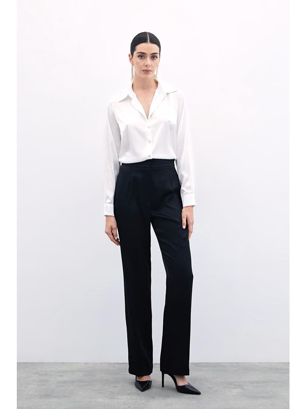 Klasik Düz Pantolon - Siyah-2