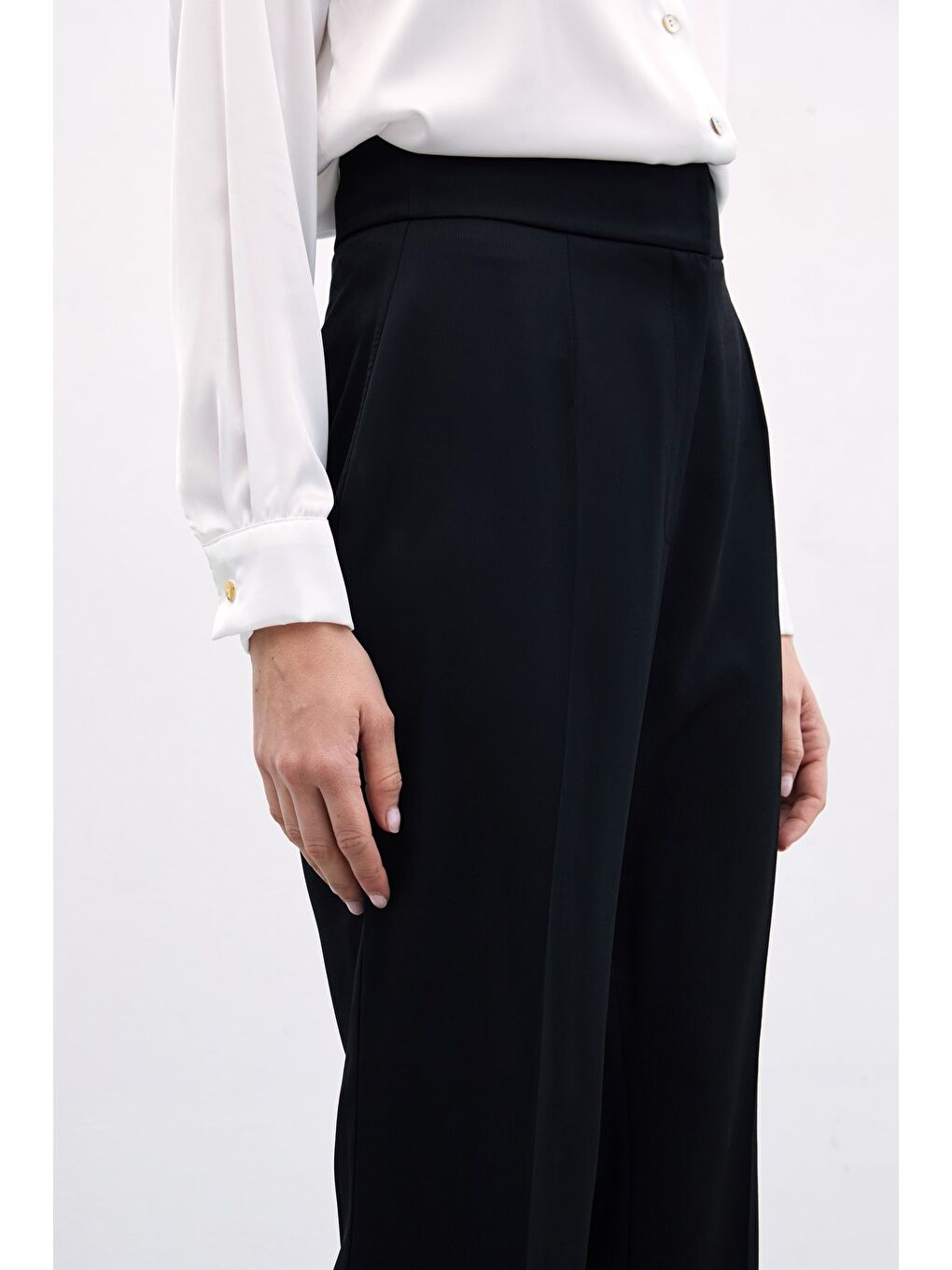 Klasik Düz Pantolon - Siyah-4