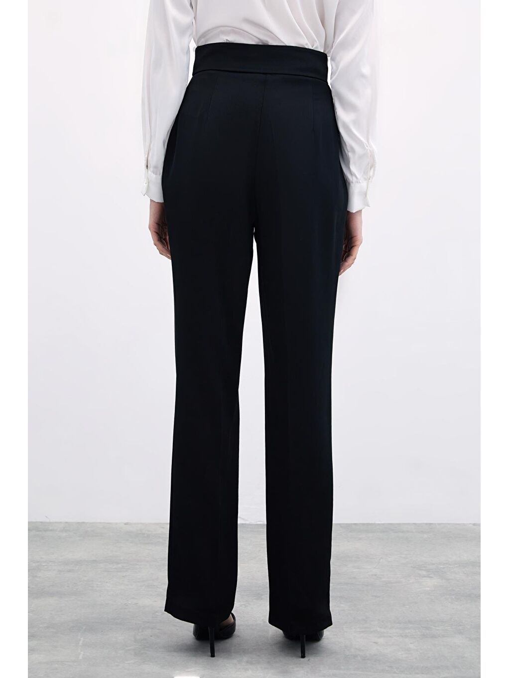 Klasik Düz Pantolon - Siyah-5