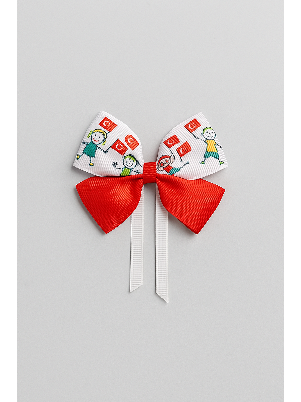 Karışık Kız Çocuk Bayrak Temalı Pamuklu Fiyonk Toka - 23 Nisan Kutlamalarına Özel