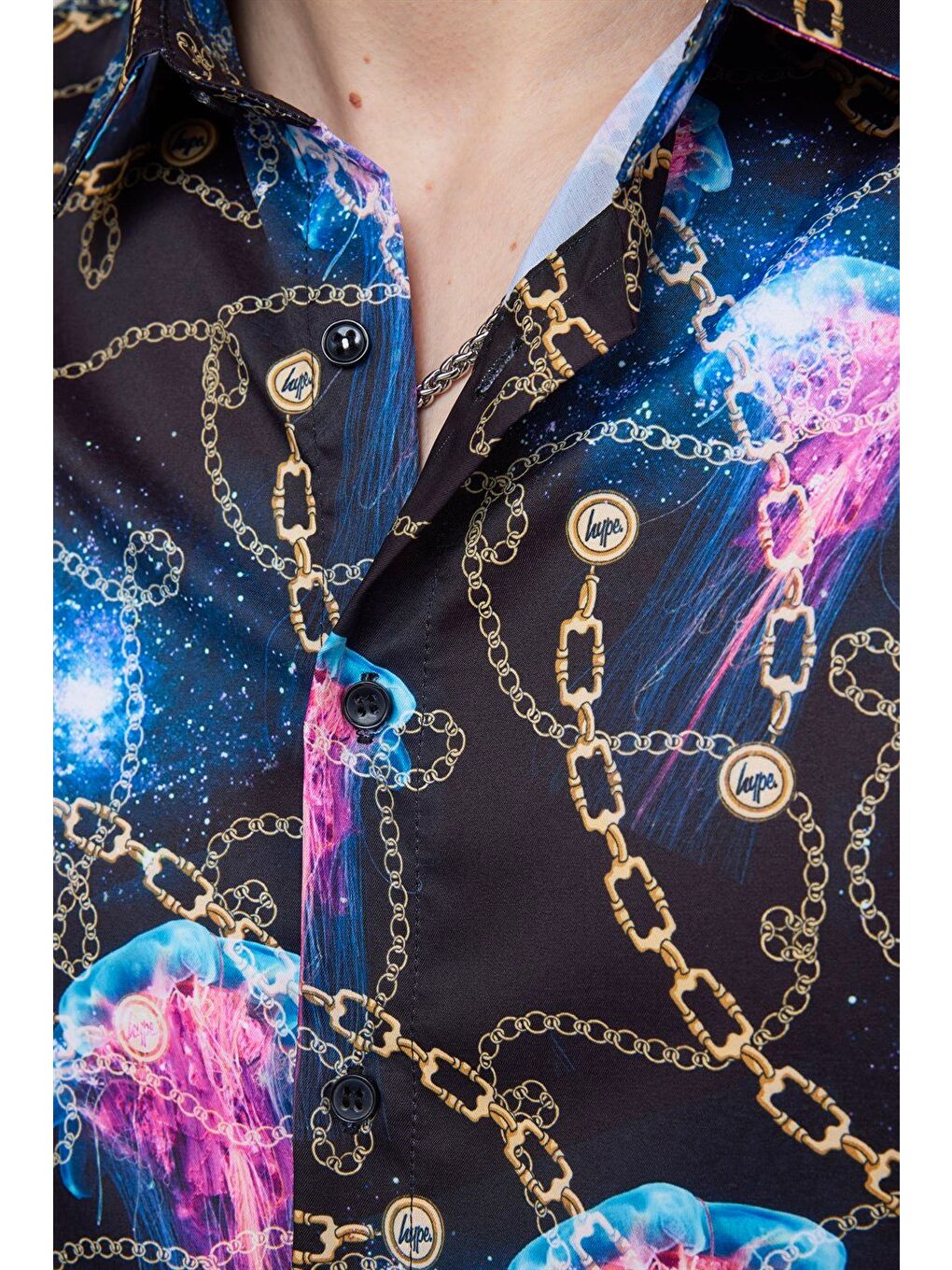 Karışık Slim Fit Uzun Kollu Dar Kesim Elastanlı Baskılı Erkek Gömlek-4