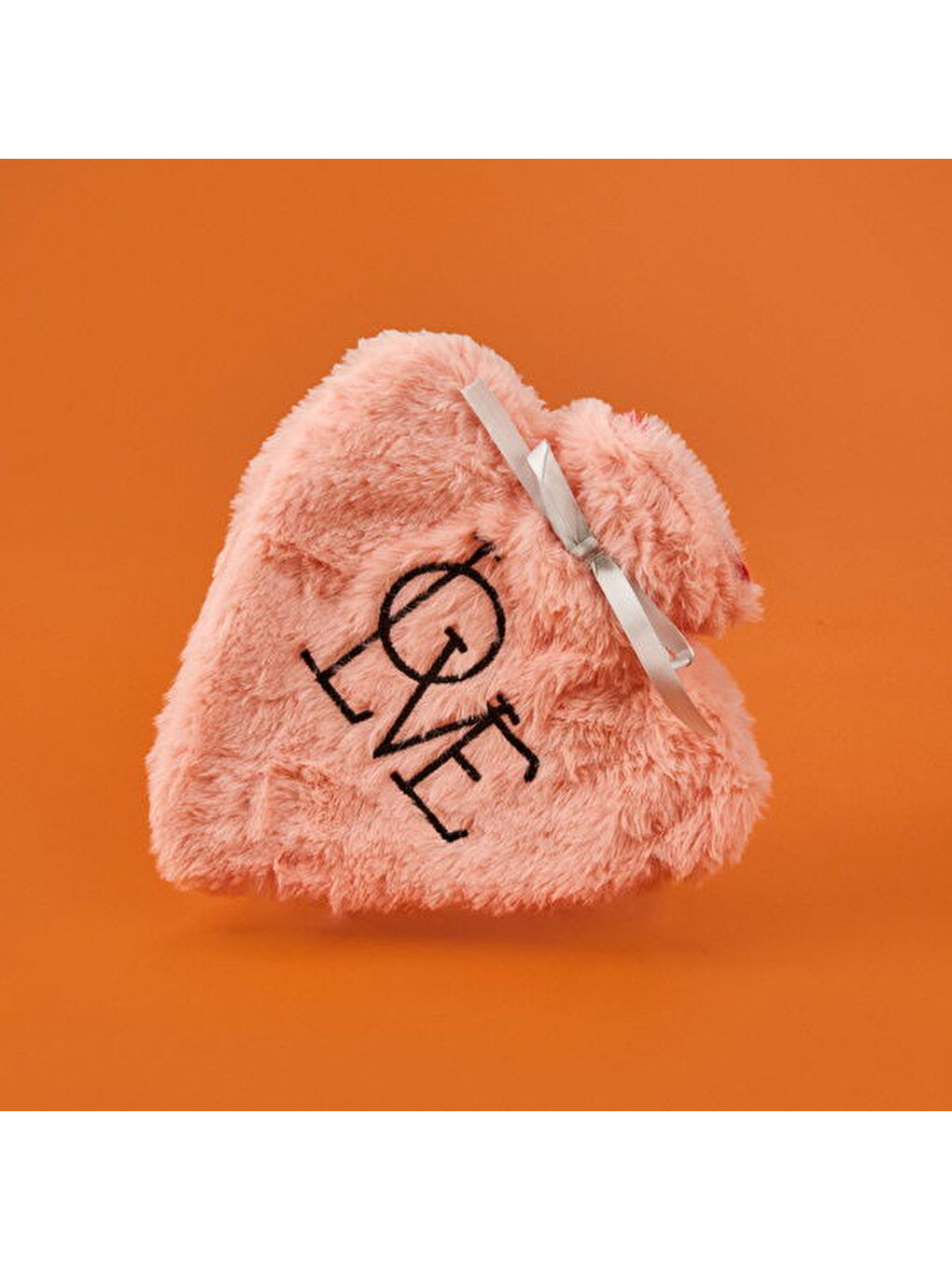 Kalpli Pelüş Sıcak Su Torbası - Pembe - 600 ml