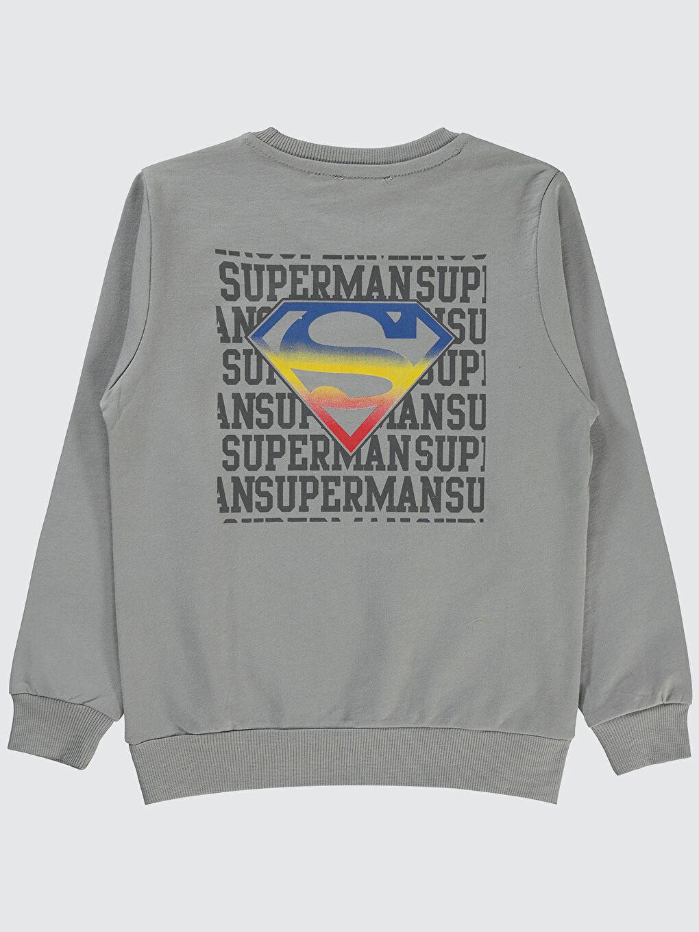 Civil Superman Erkek Çocuk Sweatshirt 6-9 Yaş Gri - 1