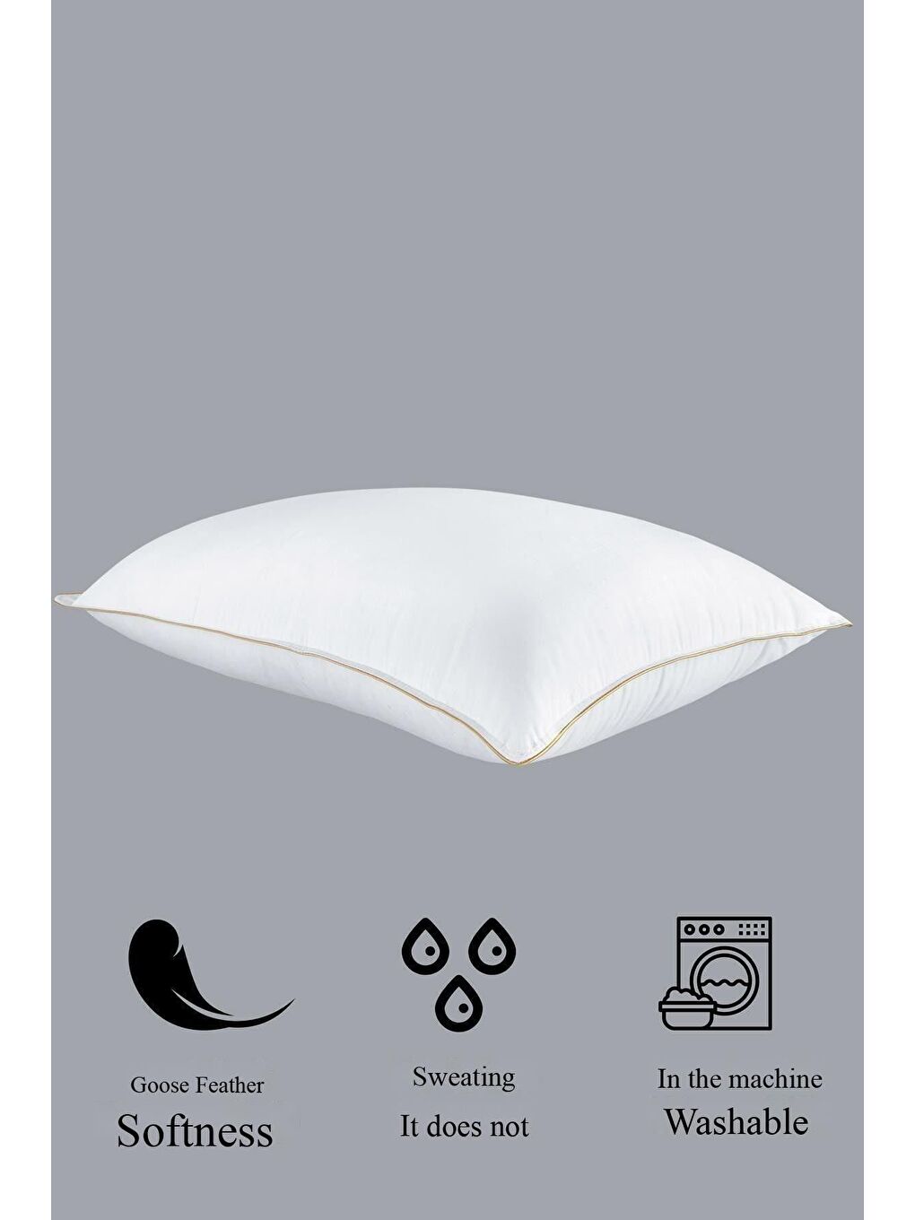 Beyaz 1 Adet Gold Serisi 1200 Gr Nano Jel Yastık 50x70 cm-3