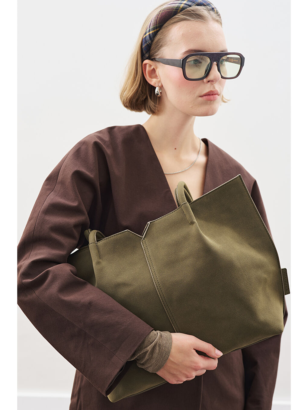 Süet Momo Çanta Yeşil