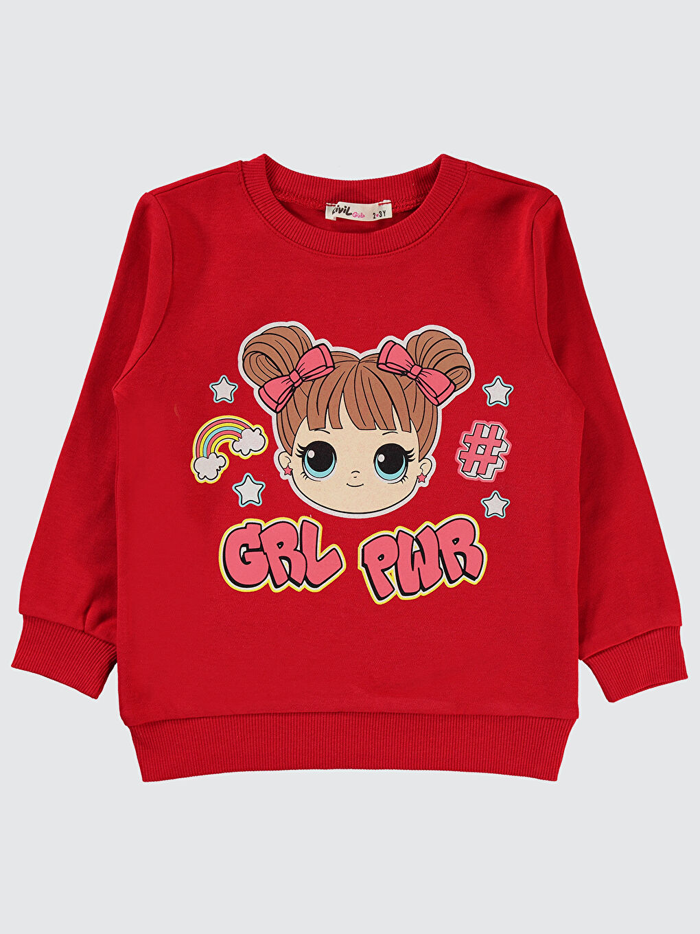 Civil Bordo Girls Kız Çocuk Sweatshirt 2-5 Yaş Kızıl