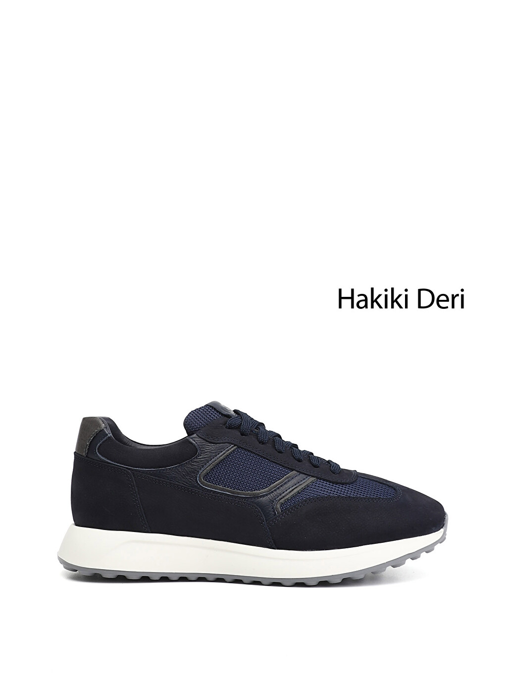 Lacivert Erkek KOYU LACİVERT Bağcıklı Hakiki Deri Sneaker
