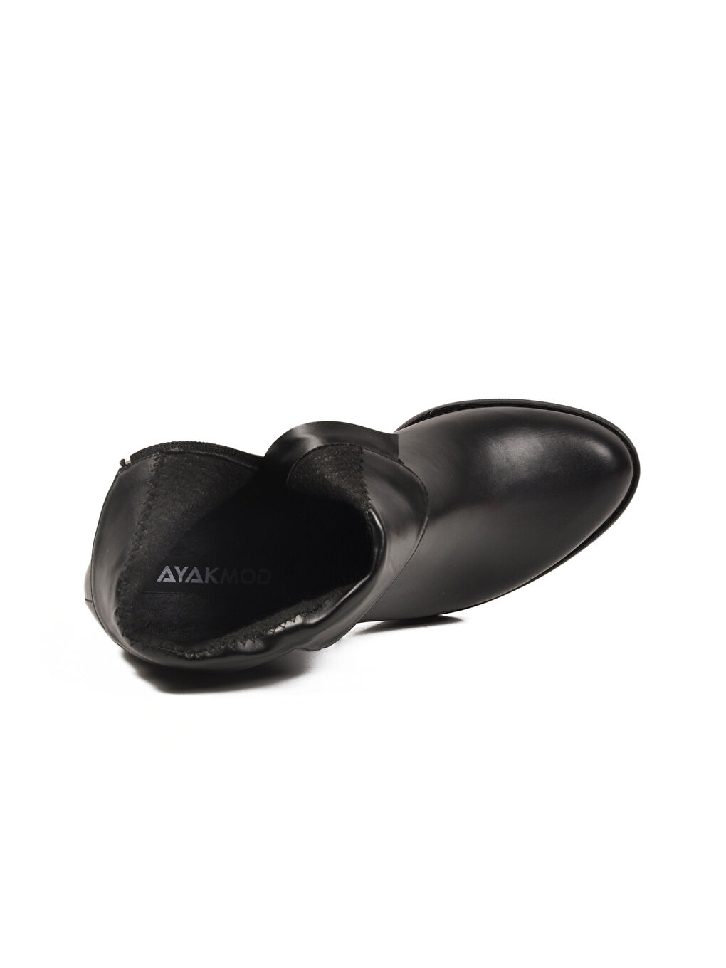 Siyah Dar Kalıp İçi Polarlı Fermuarlı Topuklu Kadın Bot 262325 Z-3