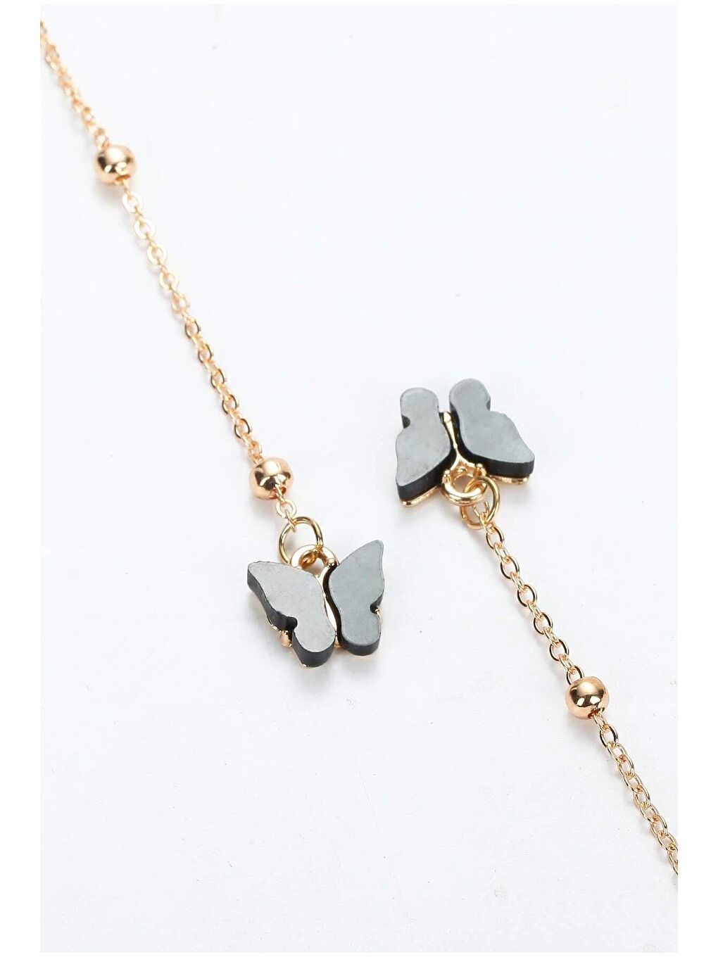 Siyah Kelebek Detaylı Gözlük Askı Zinciri-3