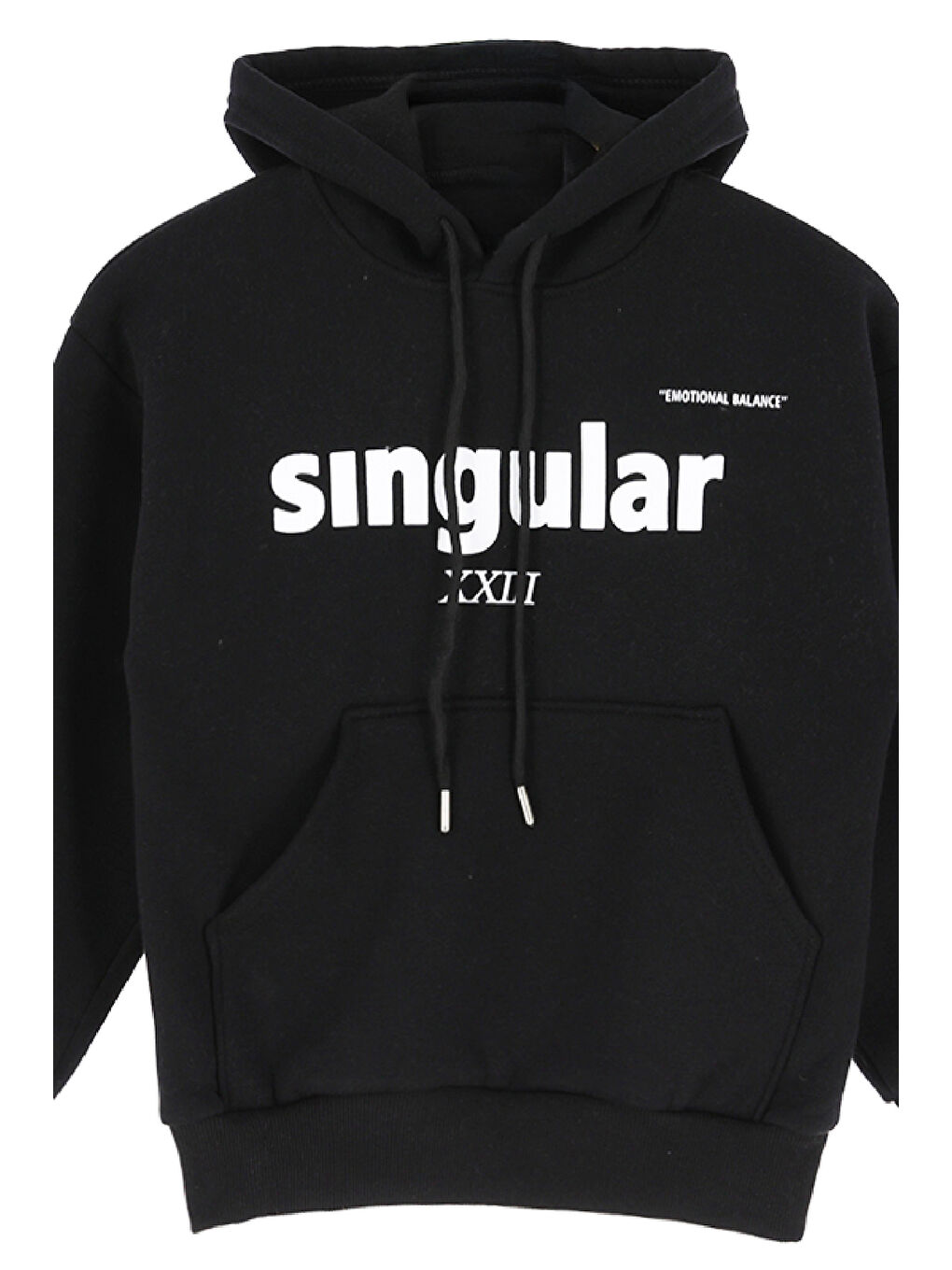 Siyah Erkek Çocuk 3 İplik Şardonlu-Kapüşonlu Sweatshirt 13-16 Yaş 12382-1