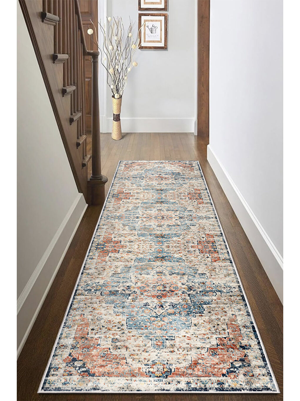 Turuncu Dekoratif Özel Tasarım Yıkanabilir İnce Kaymaz Tabanlı Modern Halı KECE FR23-4