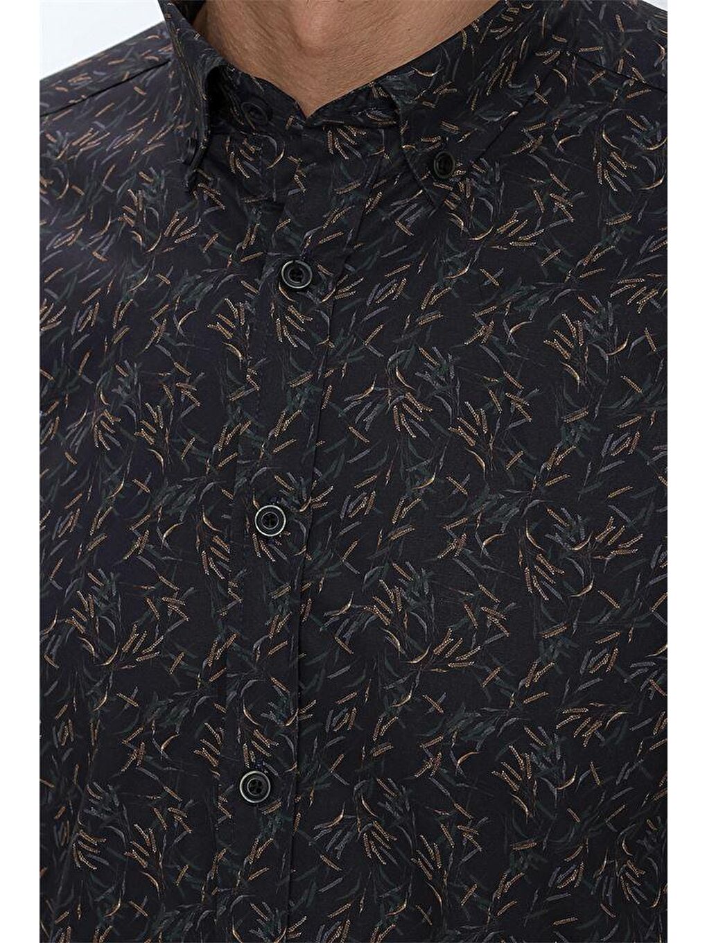 Koyu Lacivert Uzun Kol Klasik Slim Fit Pamuklu Elastanlı Gömlek 1004225245-1