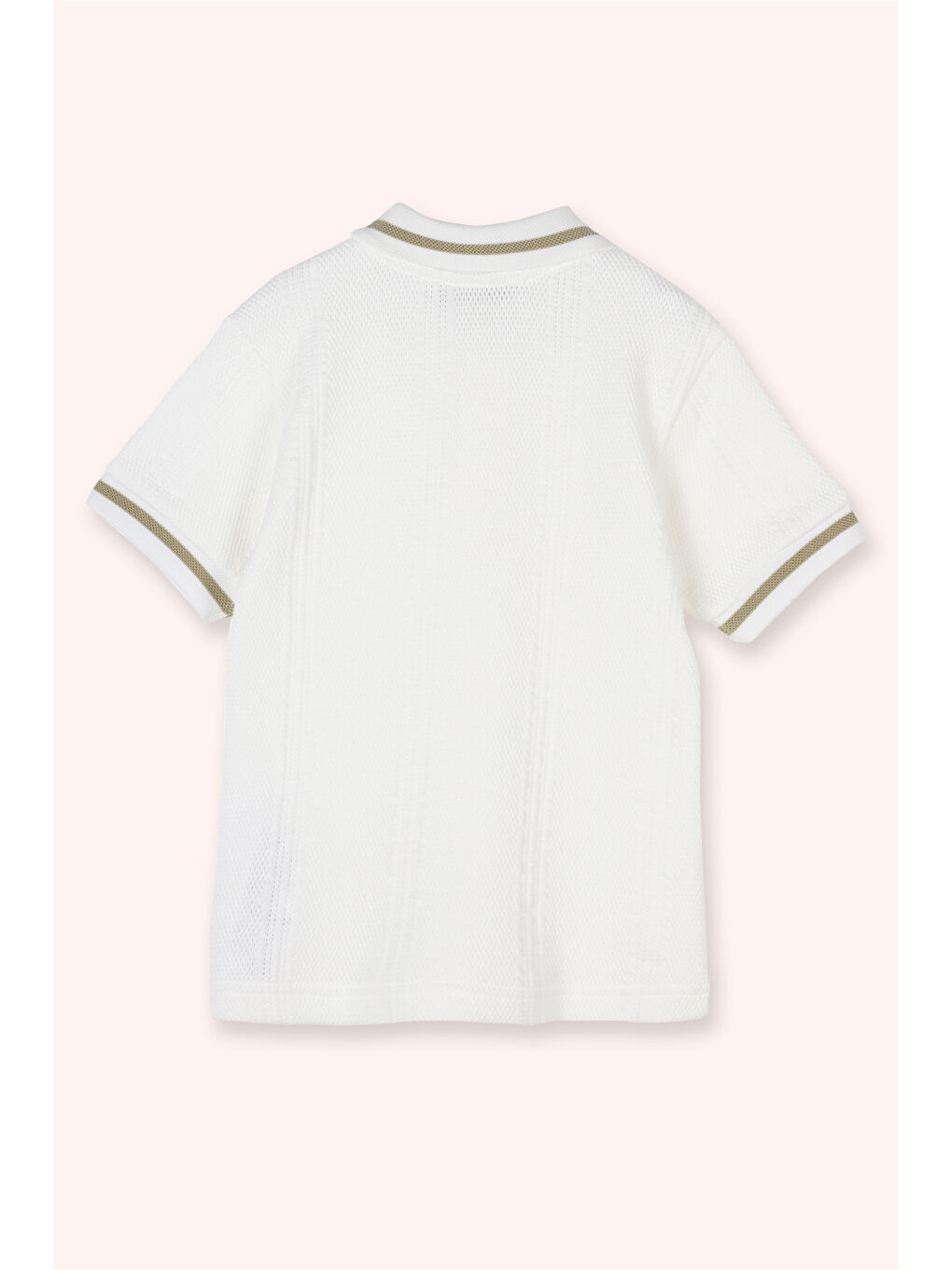 Erkek Bebek Beyaz Polo Yaka Tişört-1