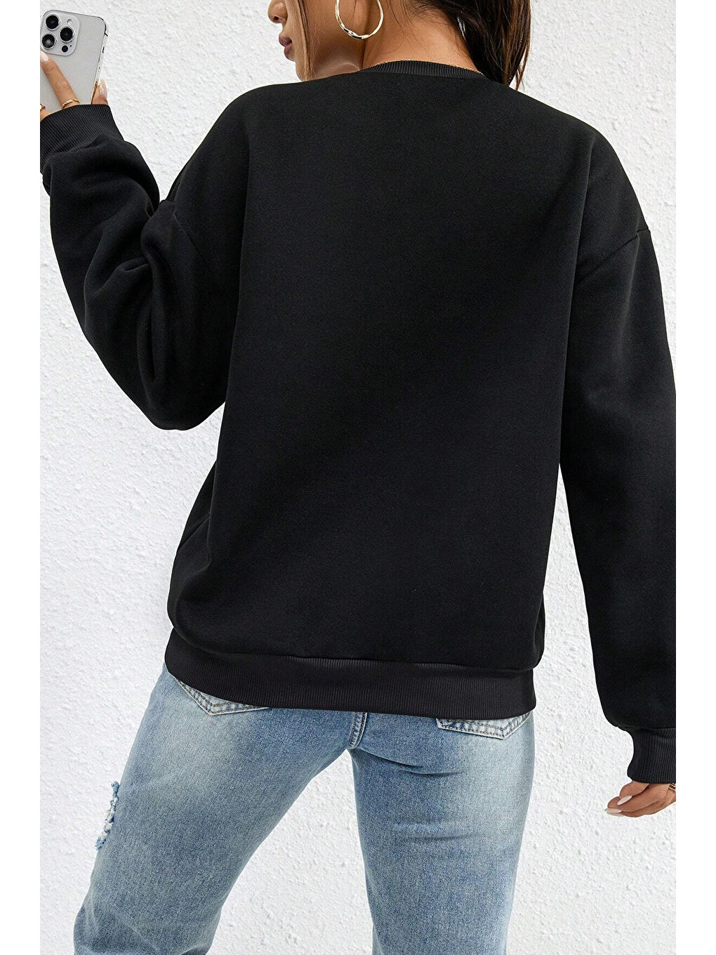 uyguntarz Siyah Unisex Nice Baskılı Bisiklet Yaka Sweatshirt - 2