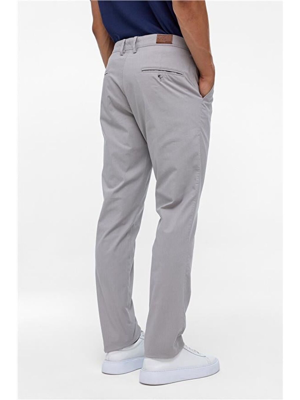 Gri Regular Armürlü Pantolon-4