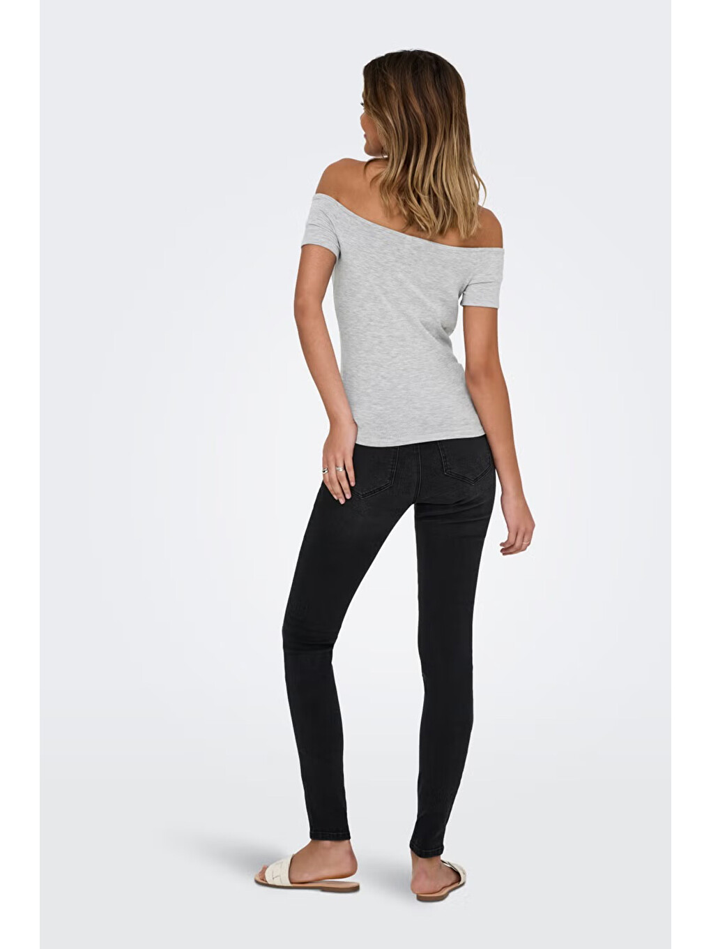 Gri Onlluca Regular Fit Madonna Yaka T Shirt 15369909-4