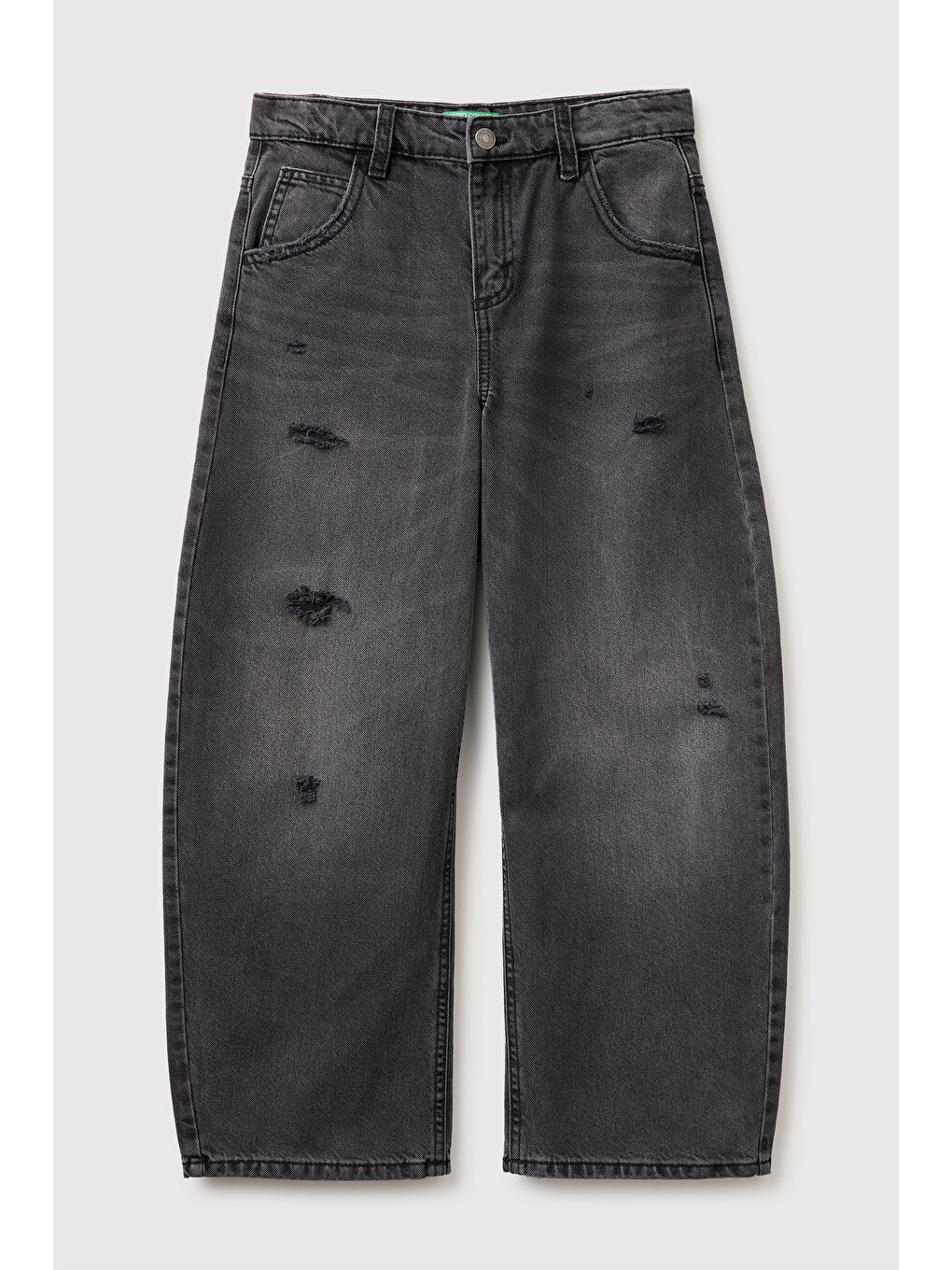 Erkek Çocuk Siyah Arka Logo İşlemeli Cepli Denim Pantolon