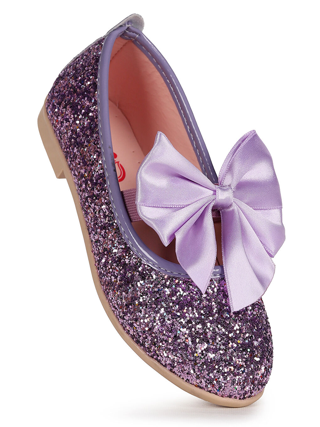 Lila Tari Cam Kırığı Fiyonk Lastikli Kız Çocuk Babet Ayakkabı