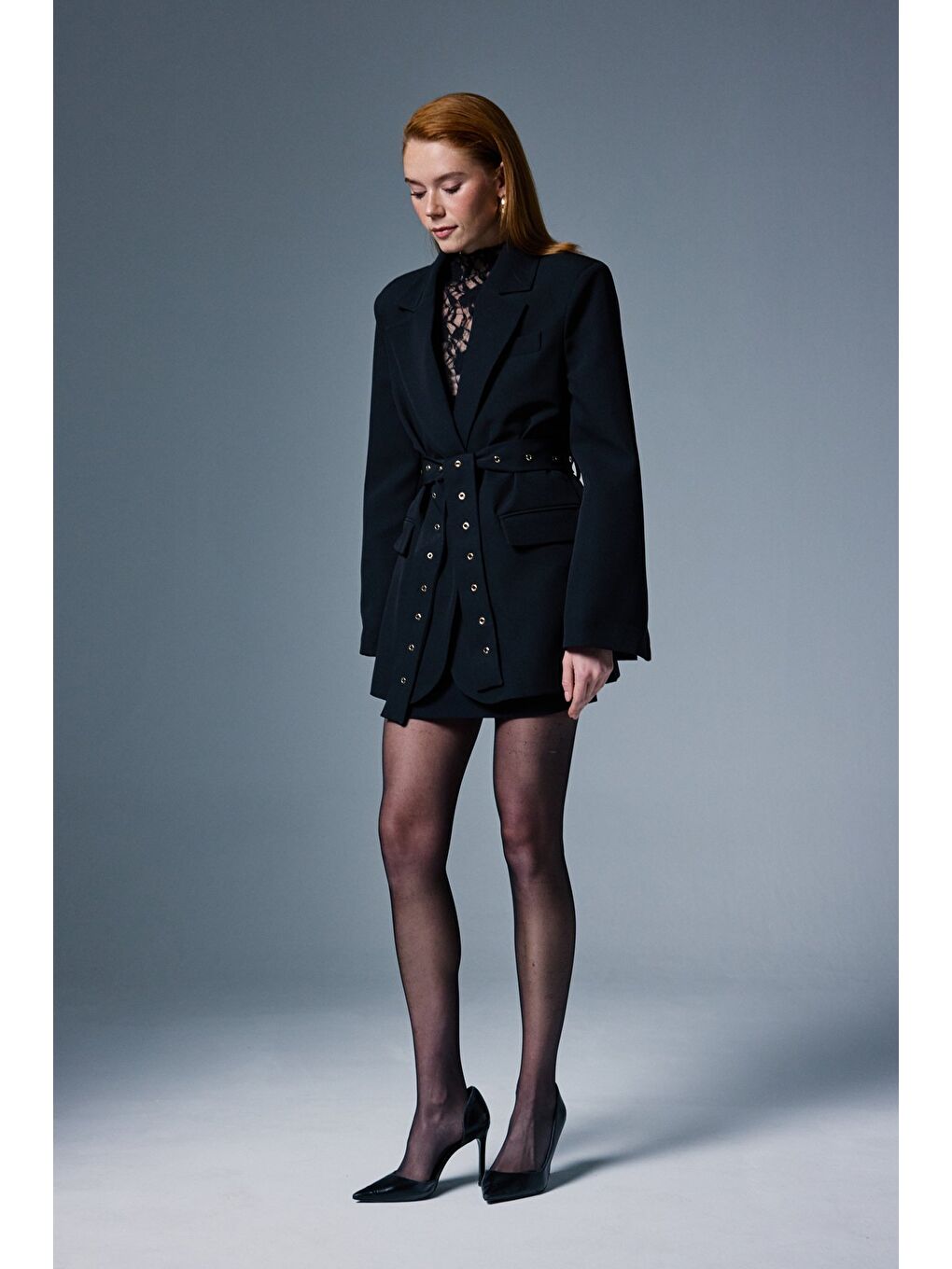 Serana Kuşak Detaylı Ceket - Siyah-1