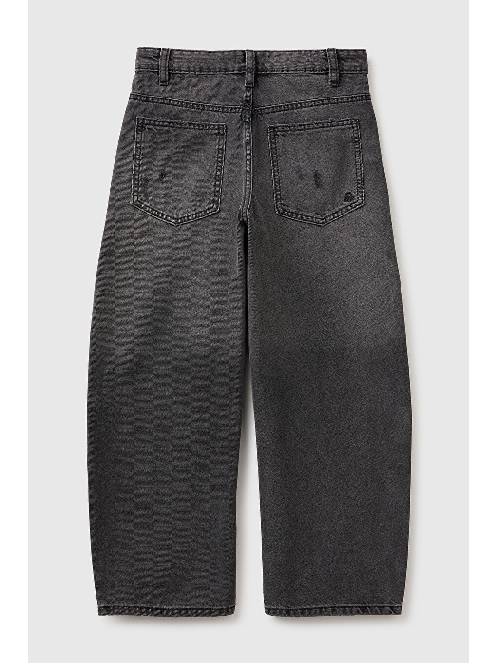 Erkek Çocuk Siyah Arka Logo İşlemeli Cepli Denim Pantolon-1