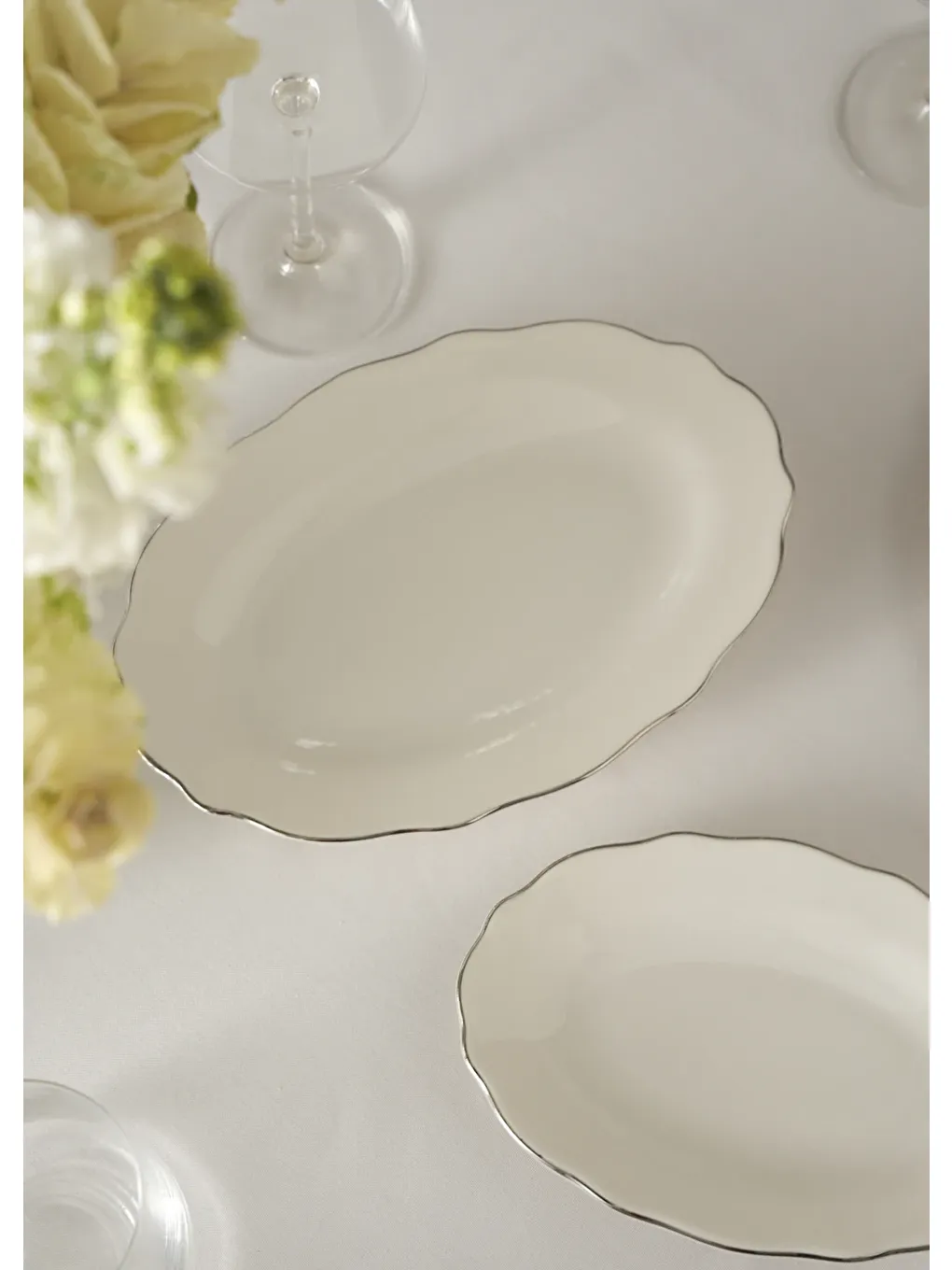 Gri Victoria Porselen Sunum Tabağı Silver (20 cm)-3