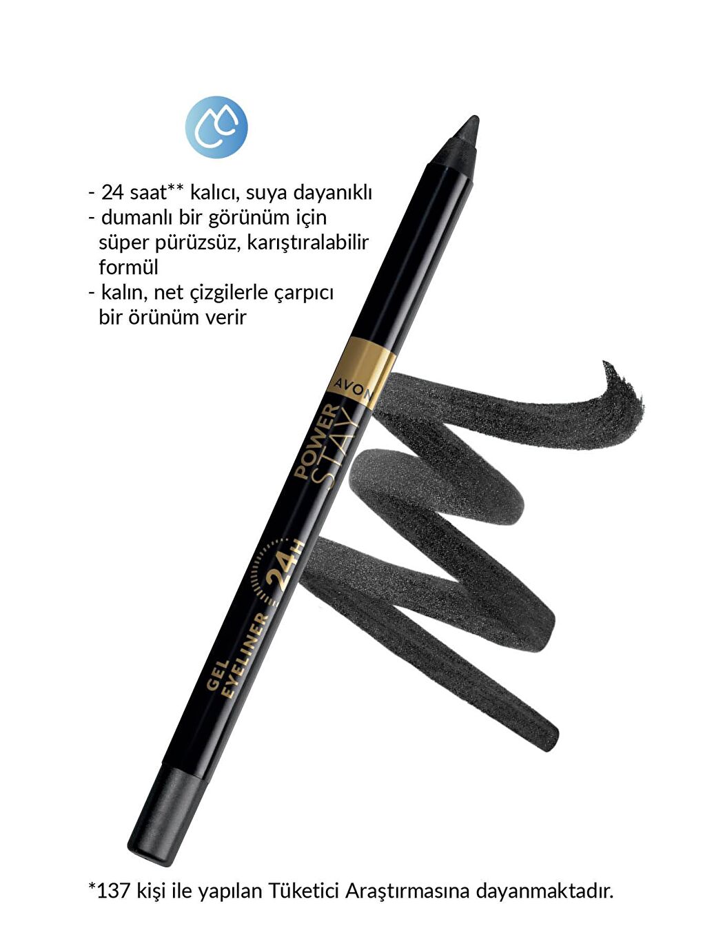 AVON Renksiz Power Stay Jel Eyeliner Black - 3