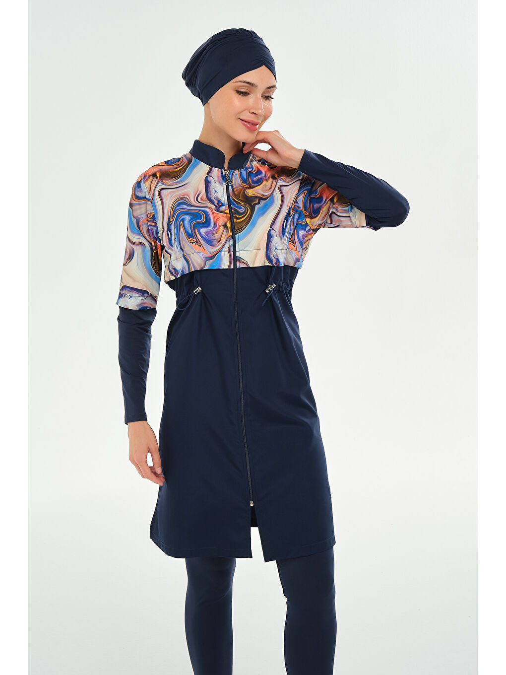 Tam Kapalı Tesettür Mayo 2401 Koyu Lacivert-2