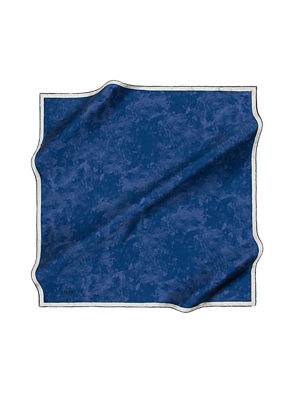 Saks Mavi 90X90 İpek Krep Saten Eşarp