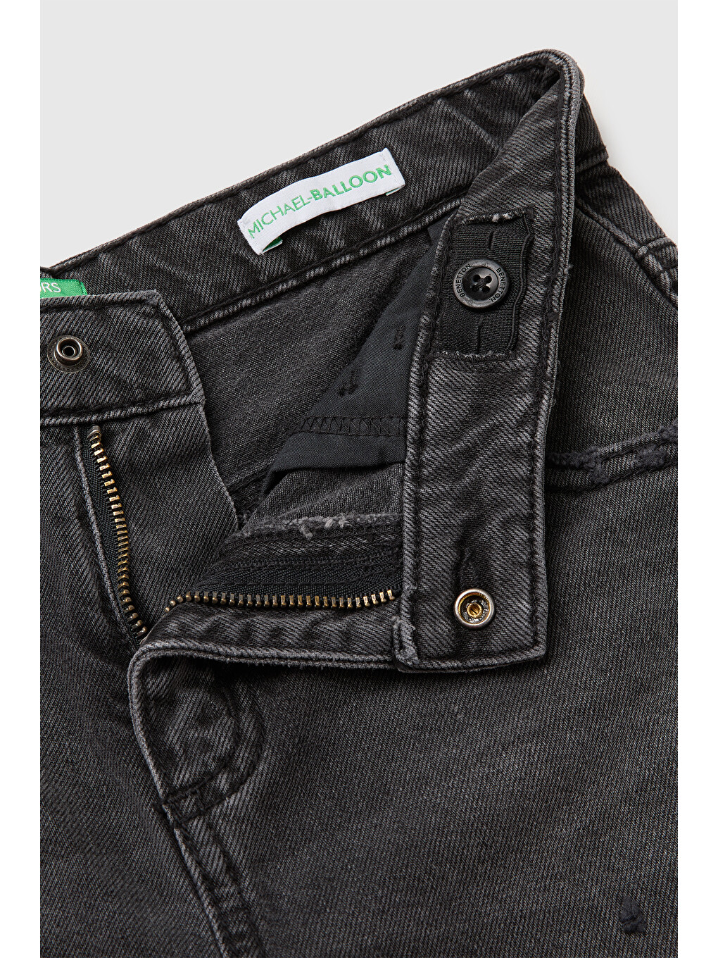 Erkek Çocuk Siyah Arka Logo İşlemeli Cepli Denim Pantolon-2