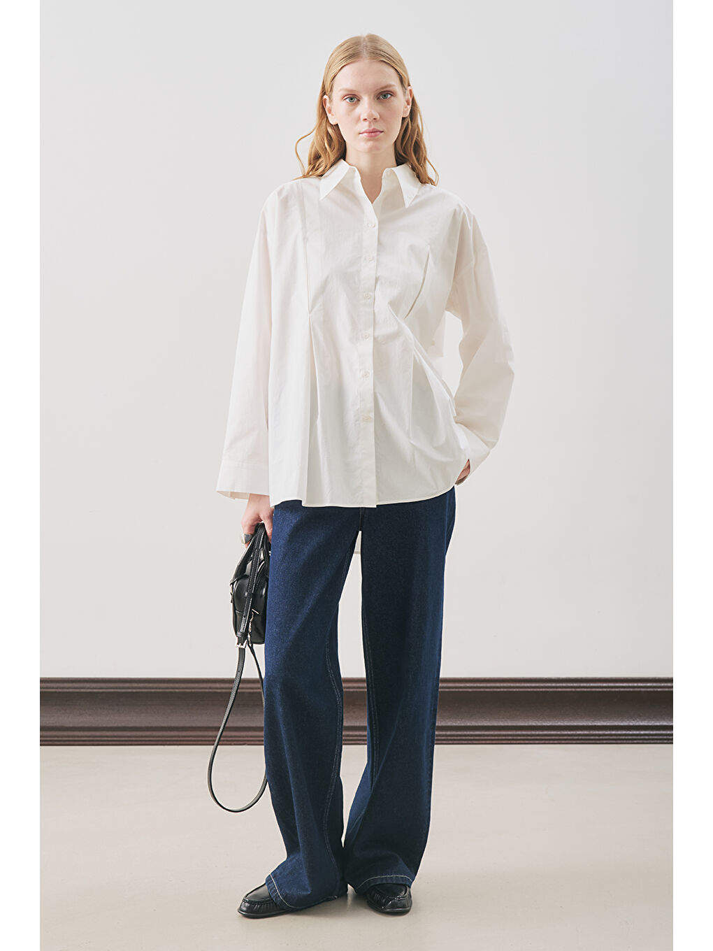 Parçalı Tasarım Gömlek Ekru-2