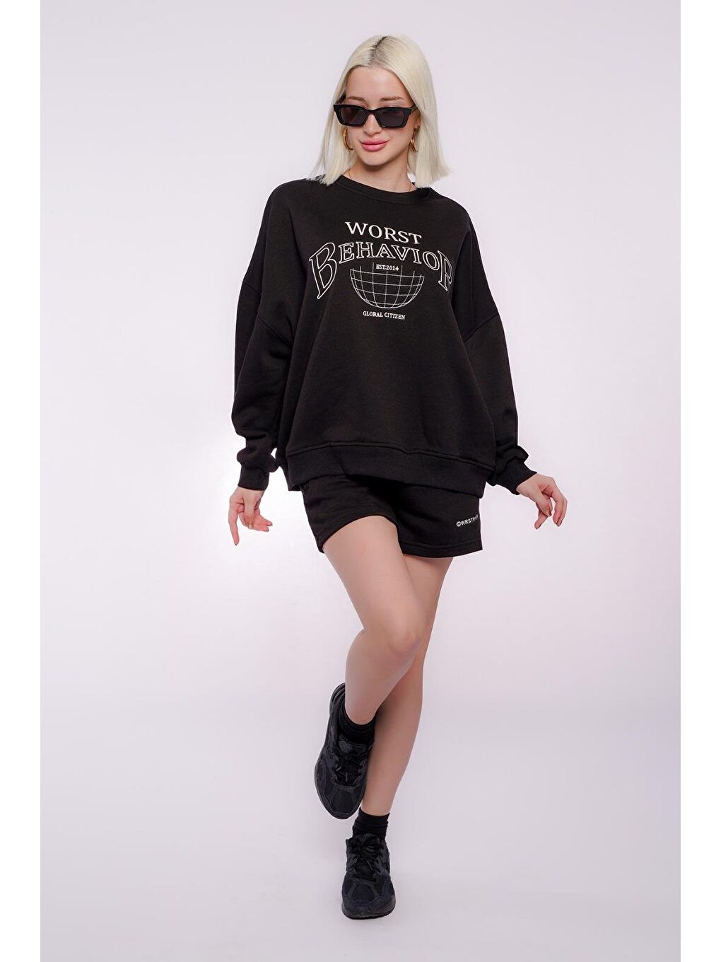 Madmext Siyah Kadın Şort Takımı Mg1170