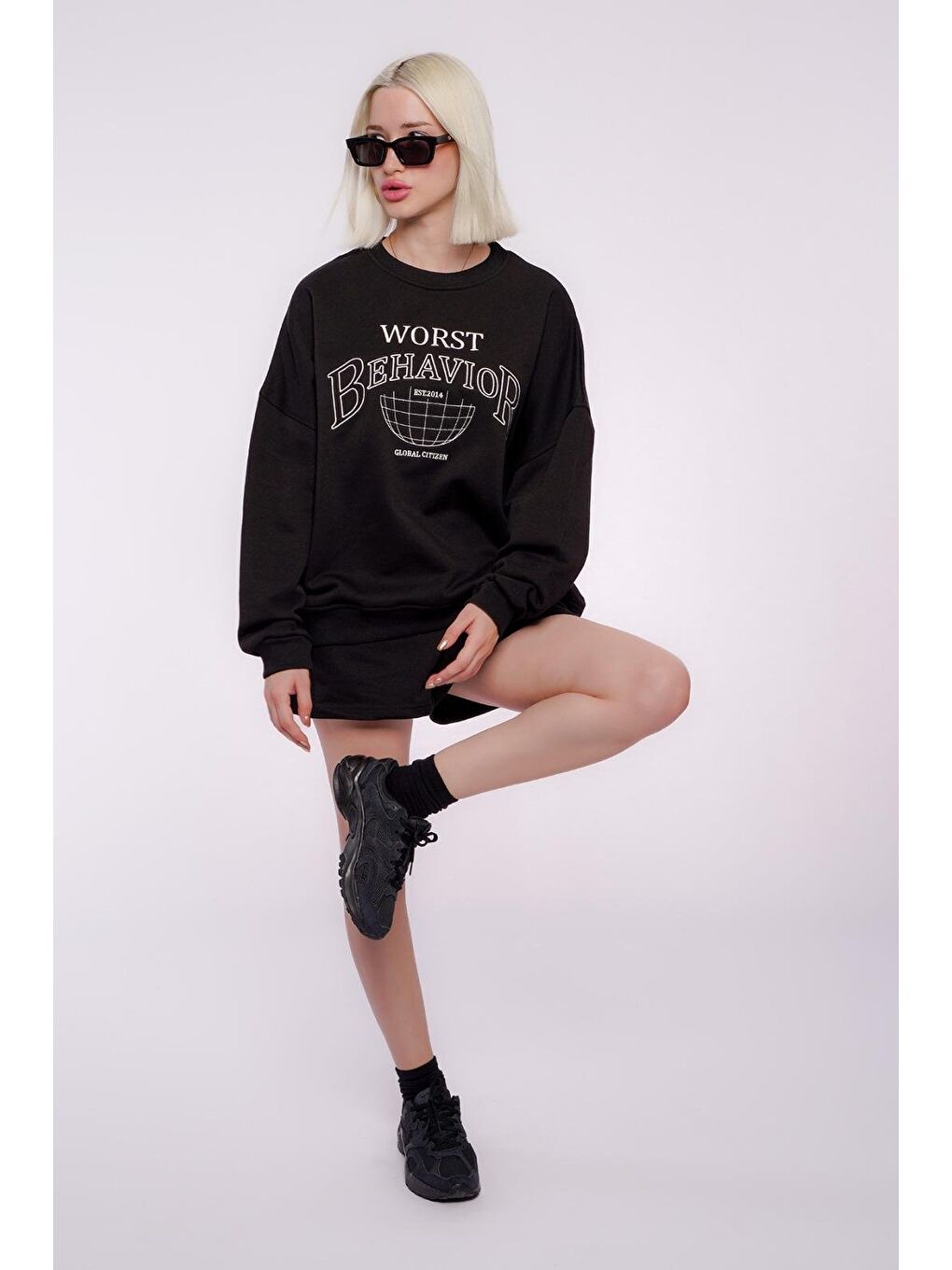 Madmext Siyah Kadın Şort Takımı Mg1170-1