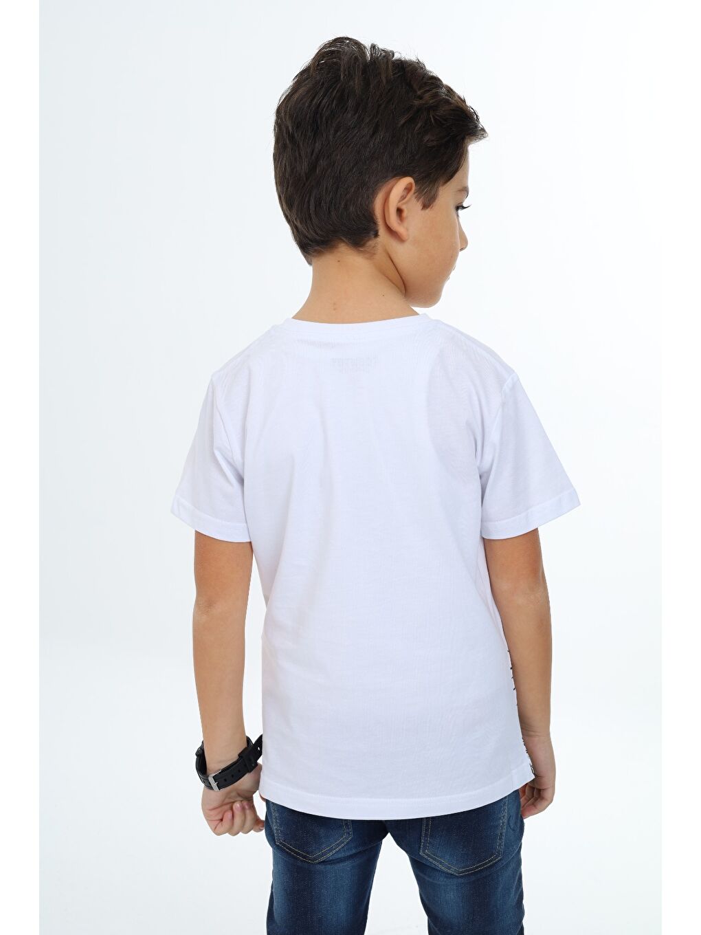 Beyaz Erkek Çocuk Baskılı Tişört-3