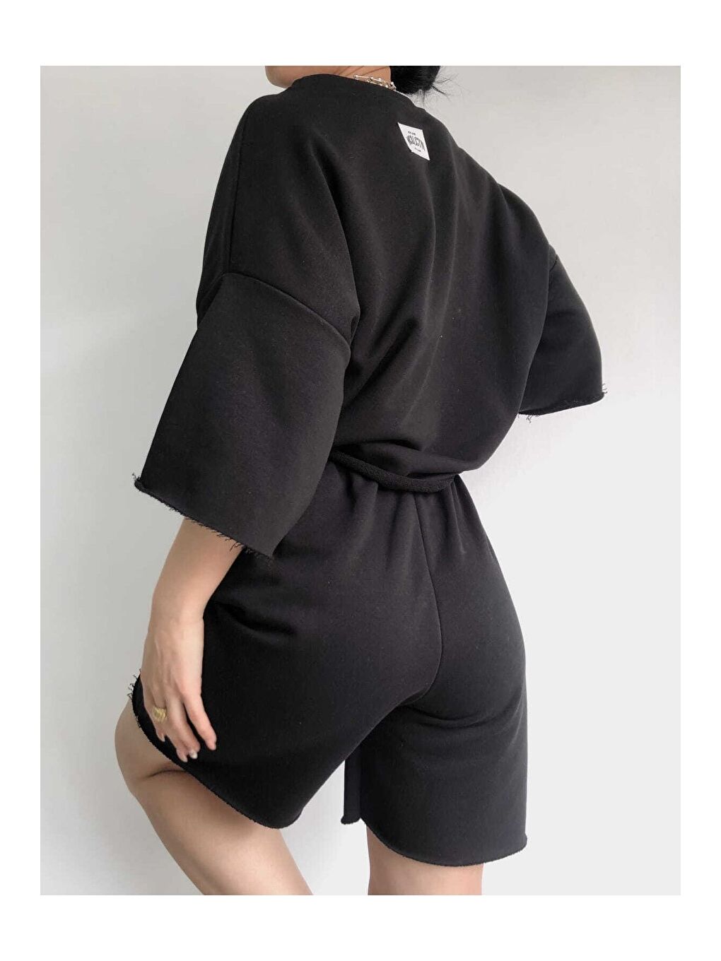 Gama Oversize Şort T-Shirt Takım Siyah-3