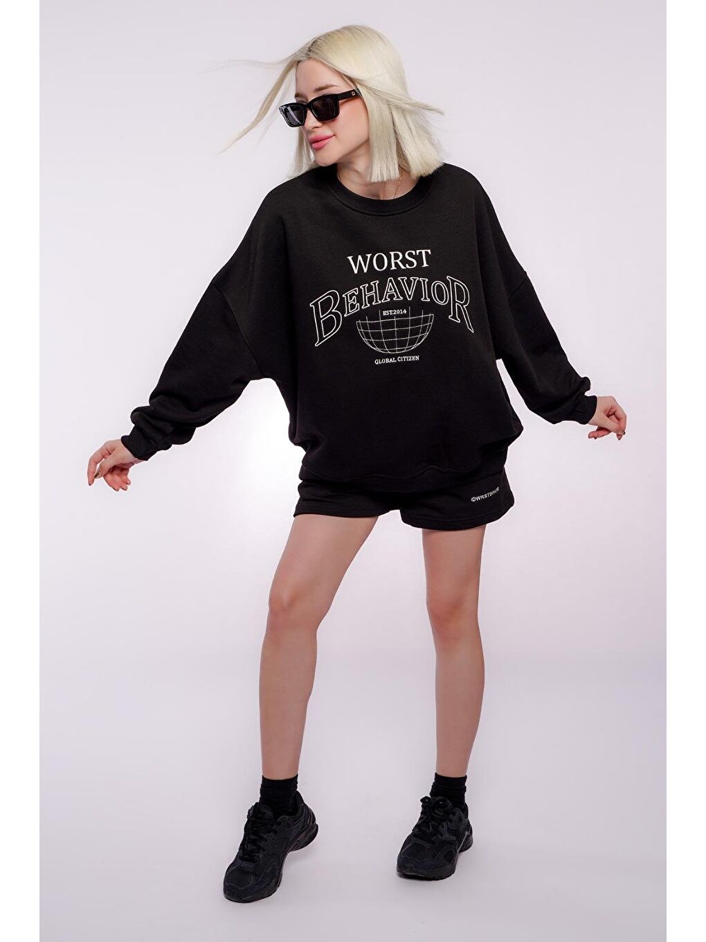 Madmext Siyah Kadın Şort Takımı Mg1170-4