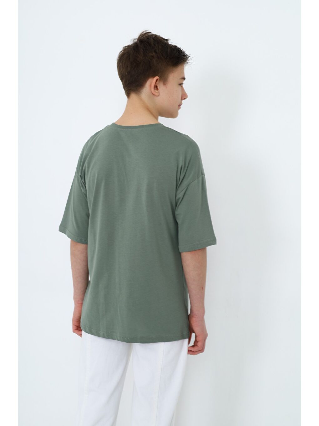 Yeşil Erkek Çocuk Baskılı Tişört-4