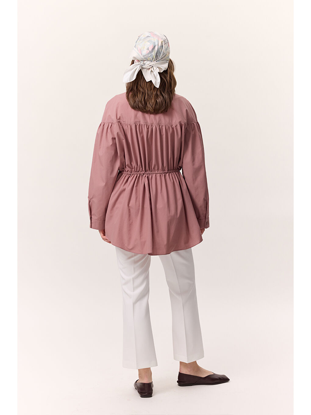 Pembe Büzgü Bağlama Detaylı Tunik Gülkurusu-4