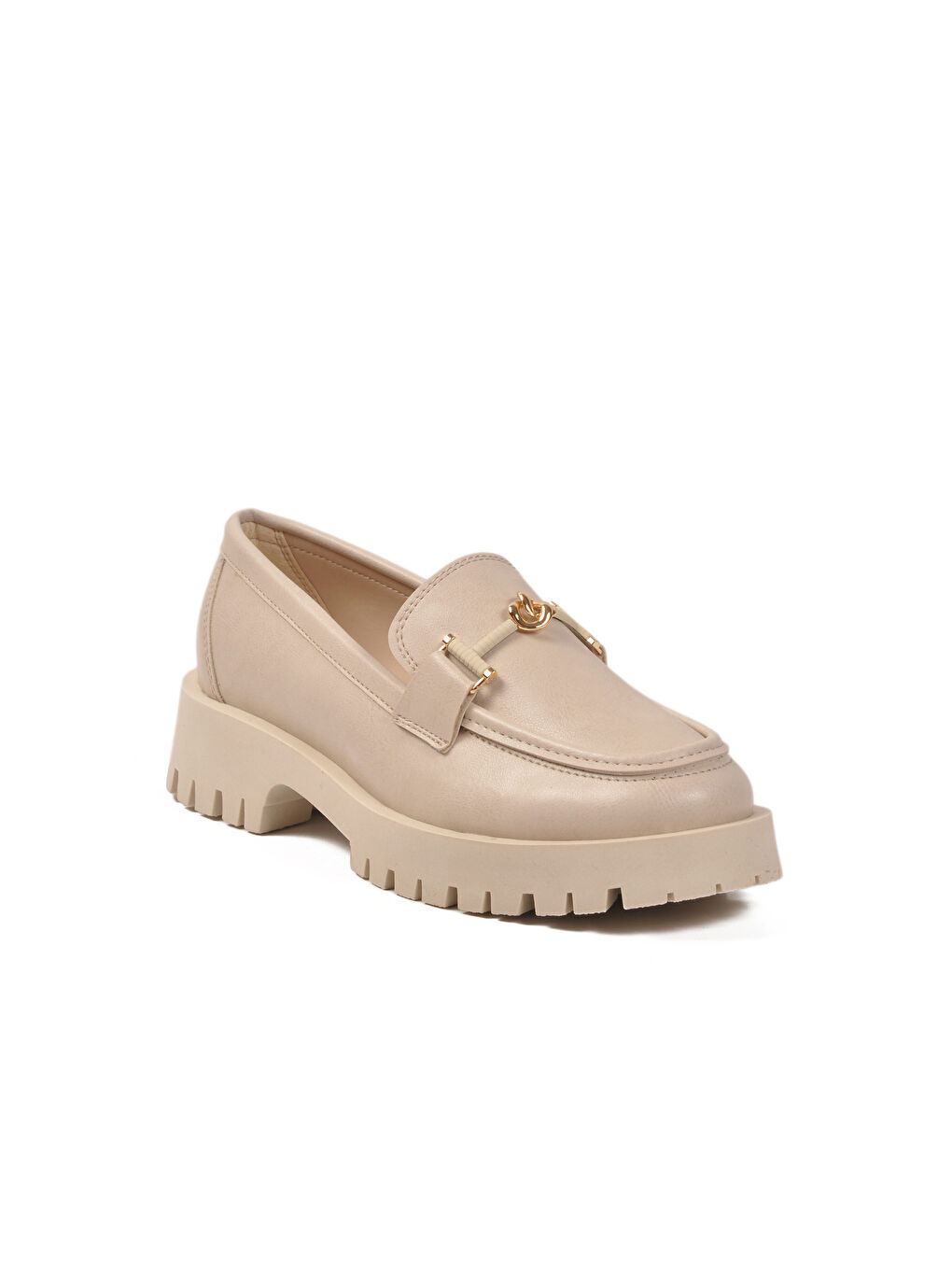 Bej Cilt Kalın Taban Kadın Casual Ayakkabı 547825 Z-3